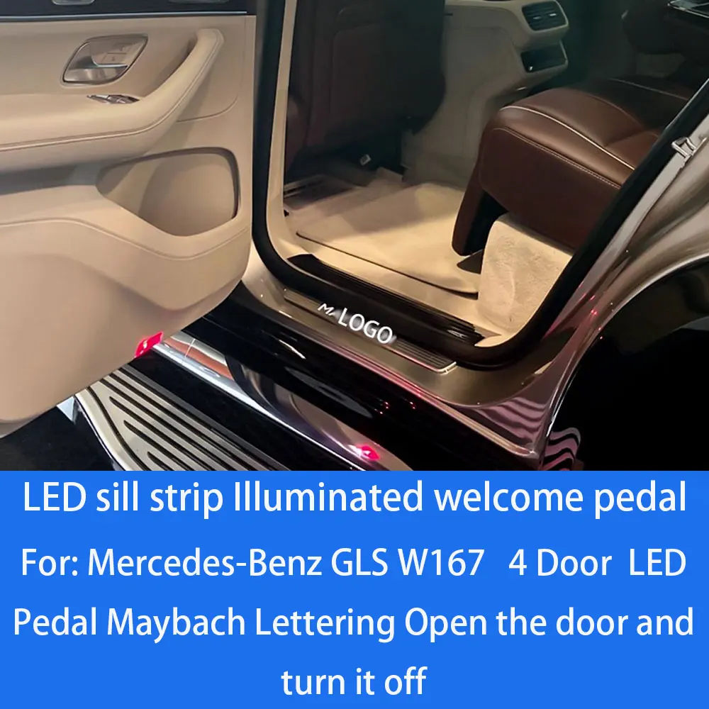 Luminous sill pedal for Mercedes-Benz GLS W167 GLS400 GLS450 LED sill strip Illuminated welcome pedal