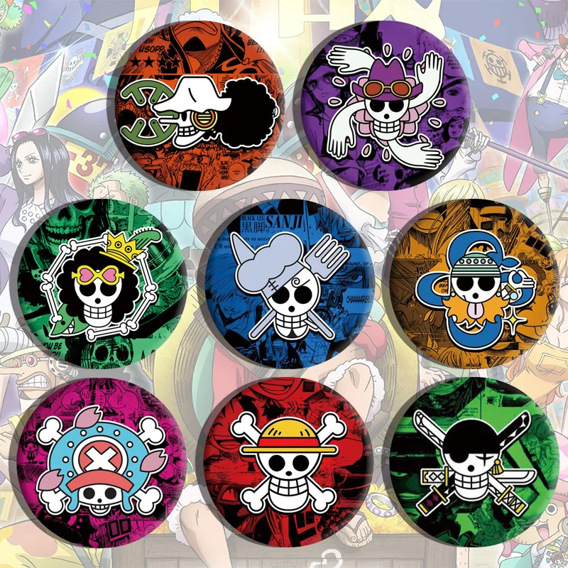 

Цельный значок аниме, металлическая булавка, брошь, аксессуары, коллекция косплея, подарок для фанатов с Луффи Эйсом Сабо, белая борода