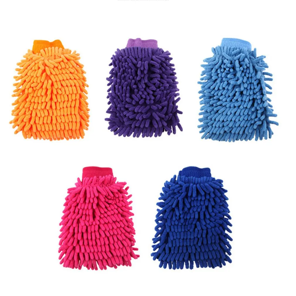 Mini Soft Microfiber Single Sided Coral Velvet Gloves Car Wash Gloves Automobile Supplies 22*15cm Car Wash Glove Random Color