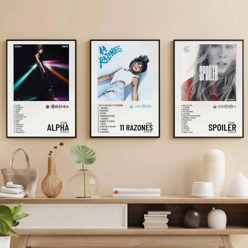 ملصق Aitana ملصق فني ذاتي اللصق مقاوم للماء لغرفة المقهى والبار #1