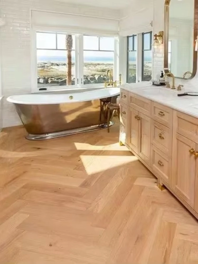 Customized version 14mm oak herringbone quality natural brushed color modern engineered floor