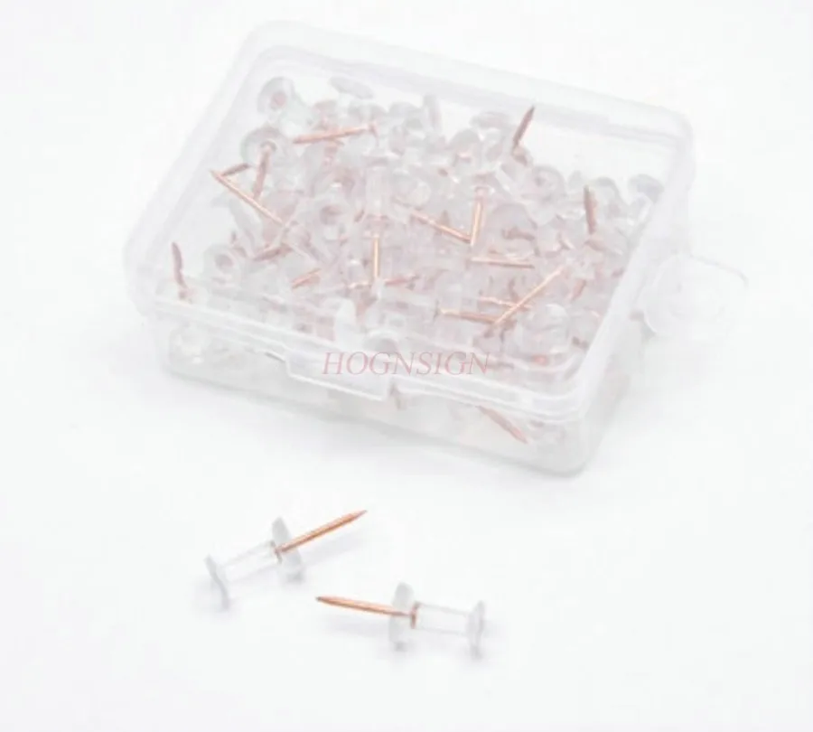 60pcs Rose gold picture nail, cute transparent plastic big head nail, felt wall photo, soft wood board wall nail