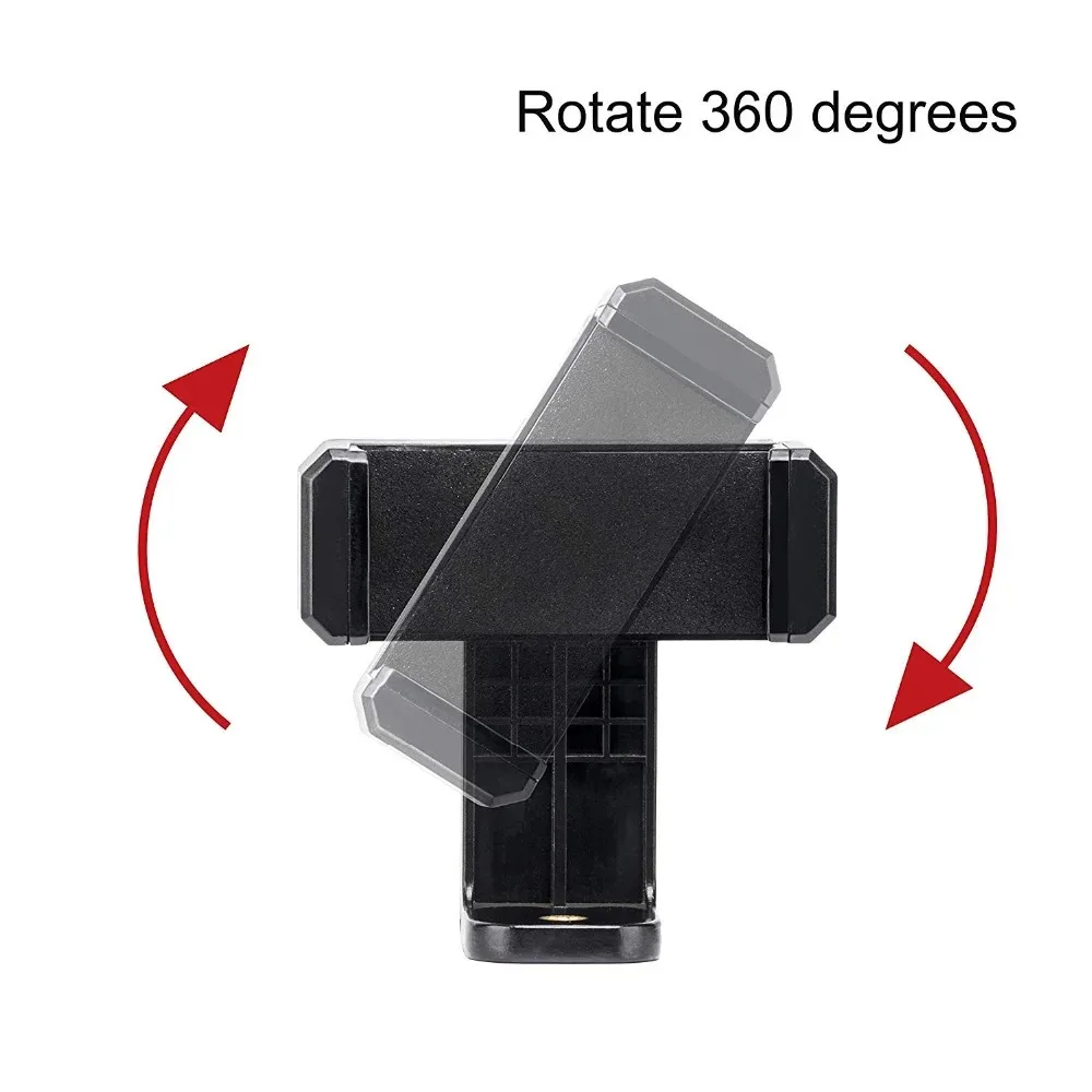Tripod Mount Accessories Cell Phone Clip Holder Adapter Vertical 360 Stand with 1/4 Screw Hole Adjustable Clamp for Smart Phones