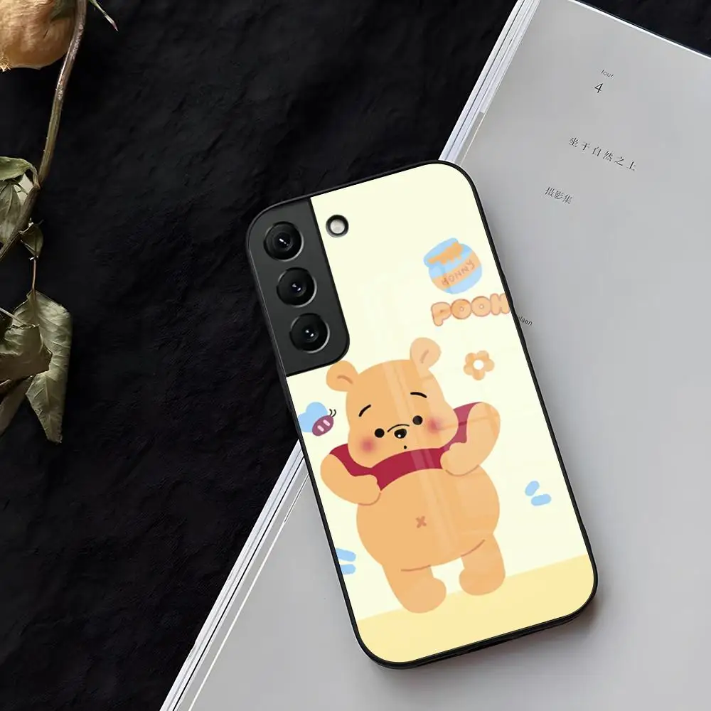 Disney Winnie the Pooh Phone Case Glass for Samsung Galaxy S21 S22 S20 S24 S23 Ultra Fe Plus A16 A34 A54 A24 A52 A53 M54 Coque