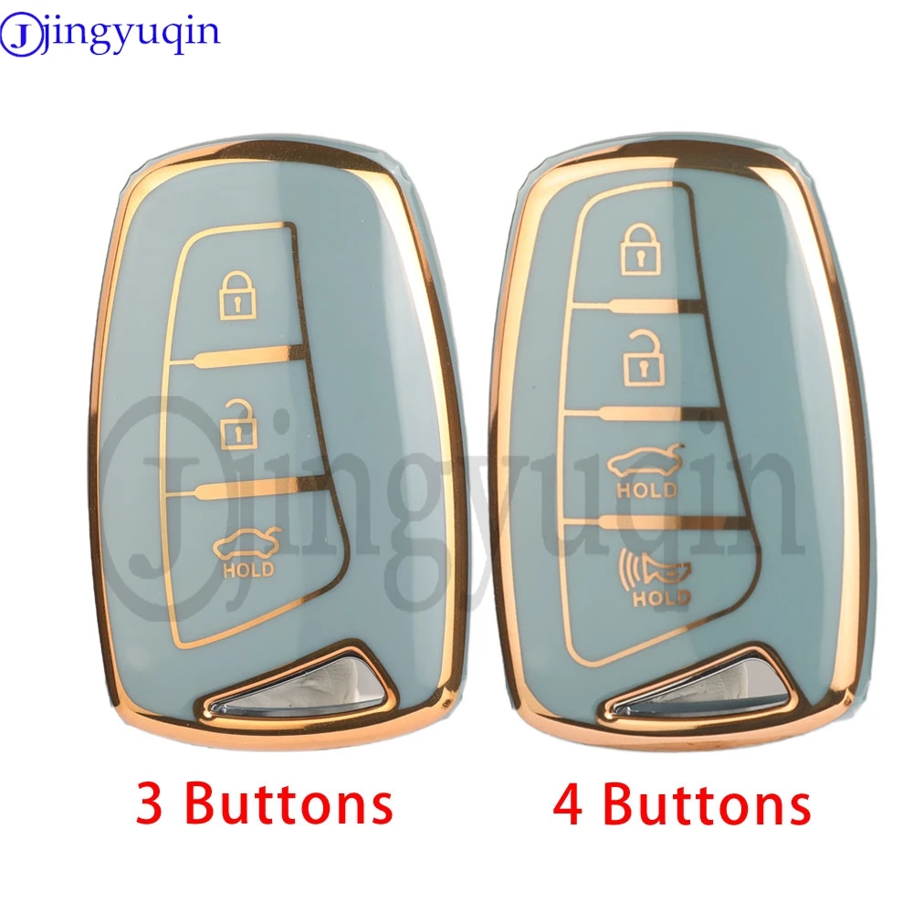 jingyuqin Auto Key Shell Case Cover For Hyundai Grandeur HG Sedan Genesis G80 Santa Fe 3DM Grand SantaFe 2018 IX45 EQUUS Azera