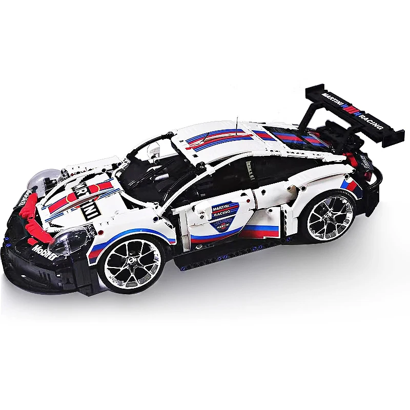 New MOC High Technical Super Sports Car Compatible 42096 Car Model With Sticker Building Blocks Bricks Puzzle Toy For Boy Gifts