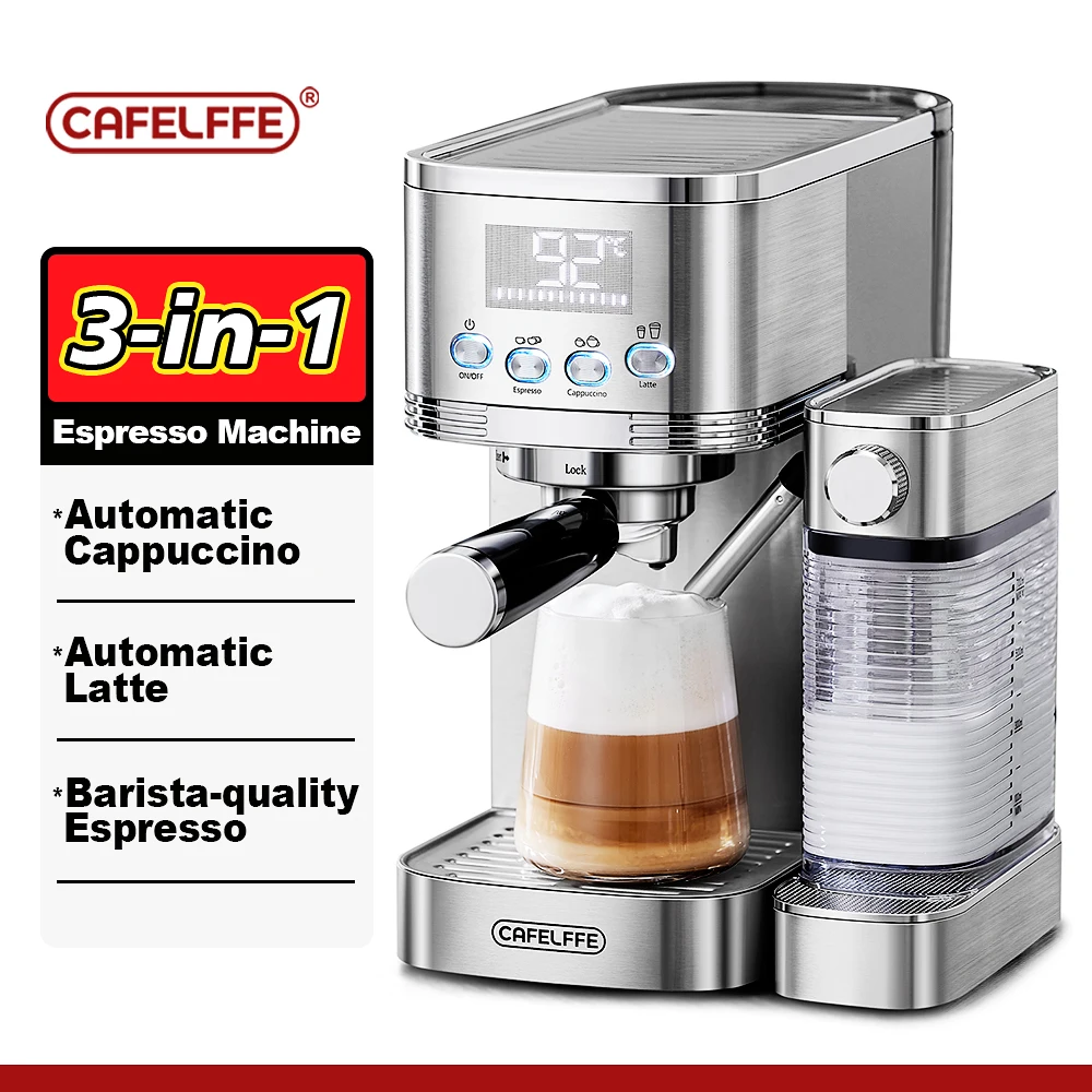 Cafelffe fully automatic Coffee Machine Espresso maker Cappuccino Latte Automatic Milk Froth cafeteria 20Bar Stainless Steels