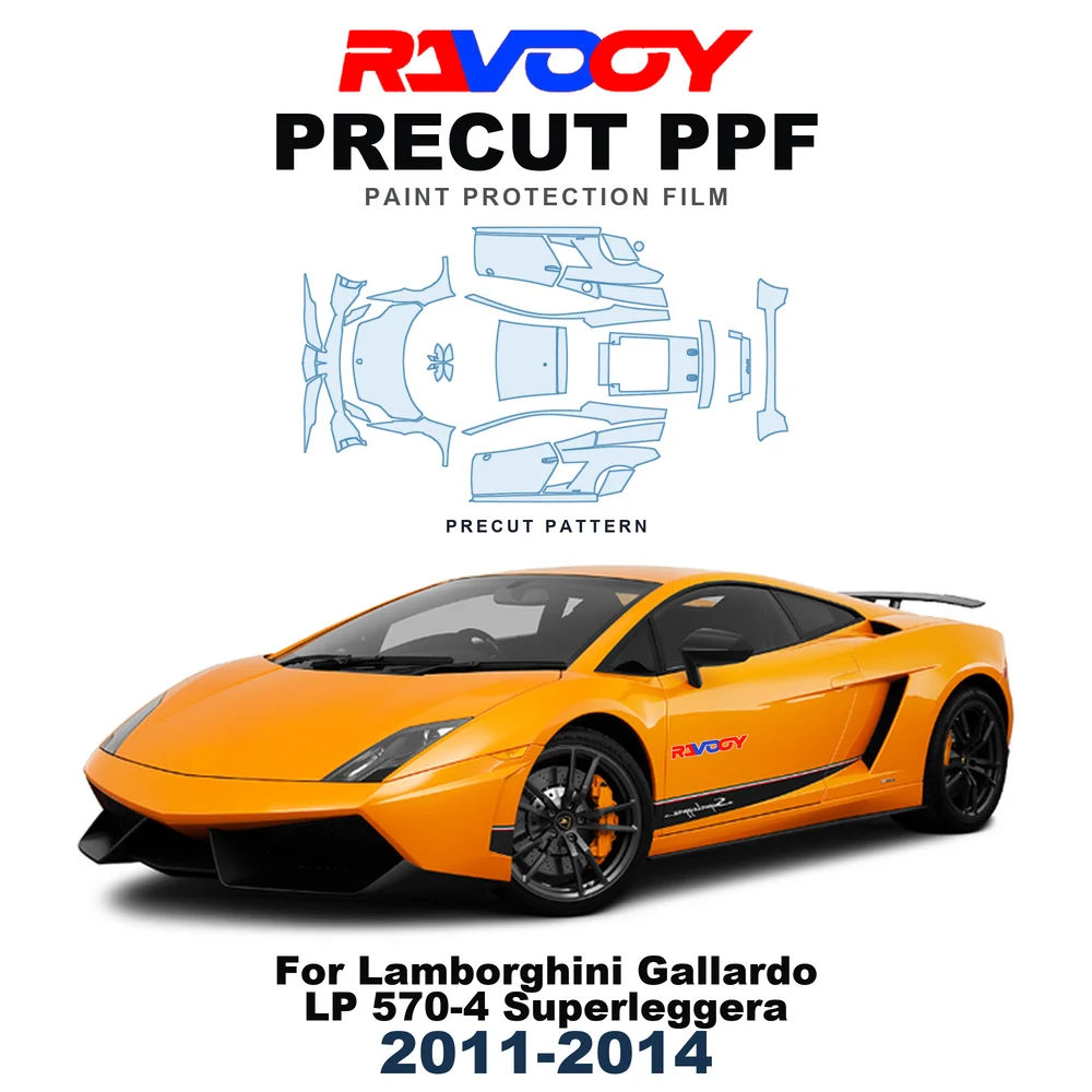 Precut PPF For Lamborghini Gallardo LP 570-4 Superleggera 2011-2014 8.5mil TPU Paint Protection Film Hood Bonnet Bumper Fenders