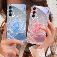 Gradient Crystal Rose For Samsung A 73 72 71 A70 56 55 54 A53 52 A51 A50 42 A35 A34 33 32 31 26 25 24 23 22 30 glass phone case