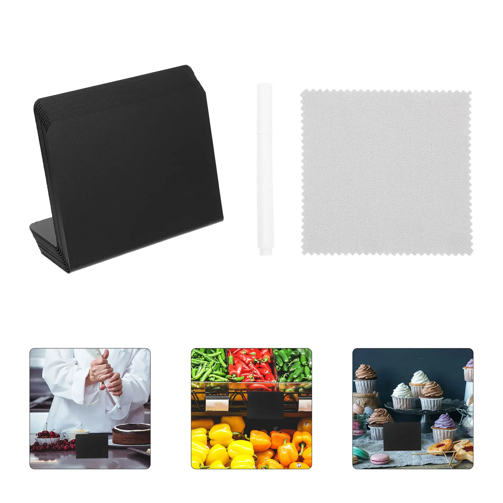 1 مجموعة L على شكل سبورة صغيرة تسجيل قابلة لإعادة الاستخدام رسالة المجلس لملصقات الطعام علامات الأسعار في المطاعم محلات السوبر ماركت المقاهي التدريس