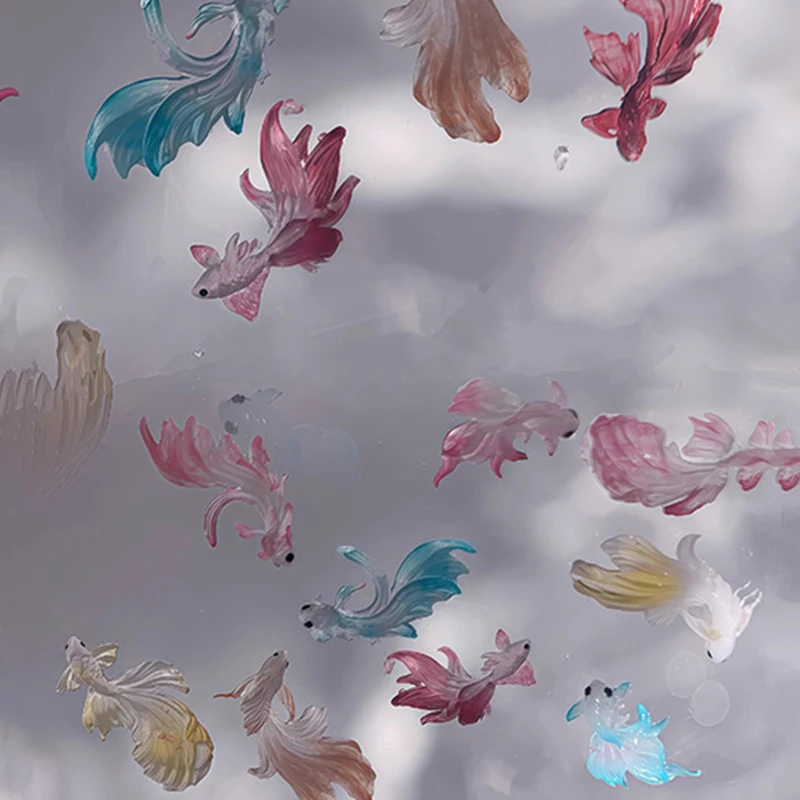 1 قطعة ثلاثية الأبعاد ثلاثية الأبعاد منحوتة لوتس مع أظافر السمك لتقوم بها بنفسك تصميم سيليكون مسمار الفن قوالب قالب الأظافر #1