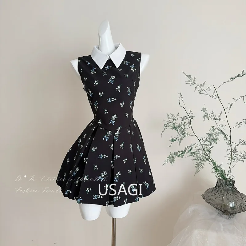 

Элегантное платье-жилет с цветочным принтом для женщин, летнее, приталенное, в стиле принцессы, с завышенной талией, А-силуэт, повседневное, дышащее, без рукавов