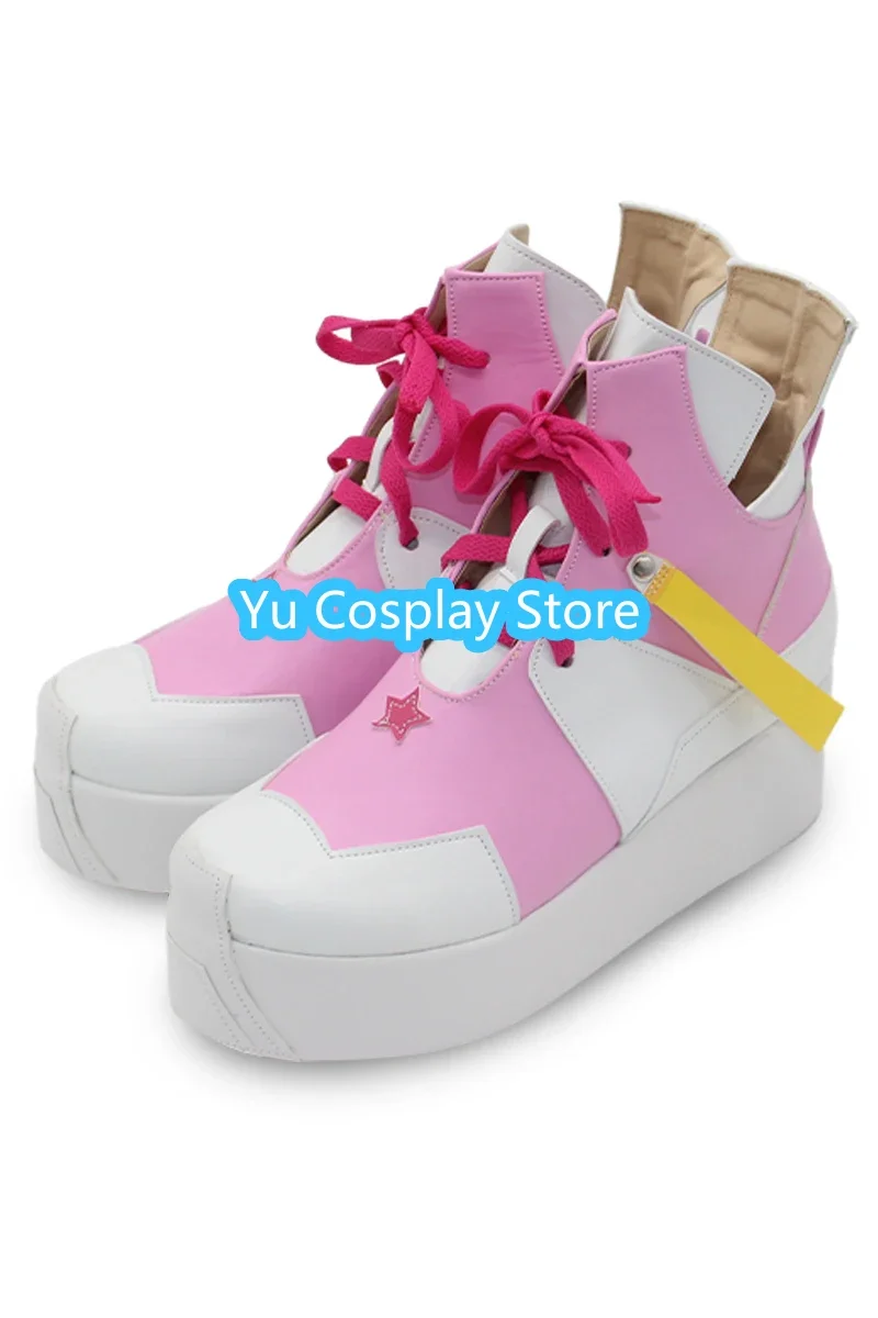 Sakura miko cosplay sapatos de couro do plutônio botas de carnaval de halloween vtuber cosplay prop feito sob encomenda