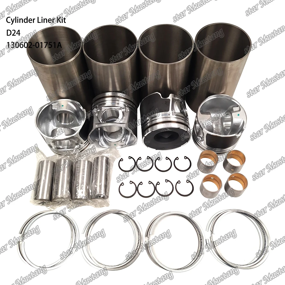 D24 Cylinder Liner Kit 130602-01751A Suitable For Doosan Engine Parts