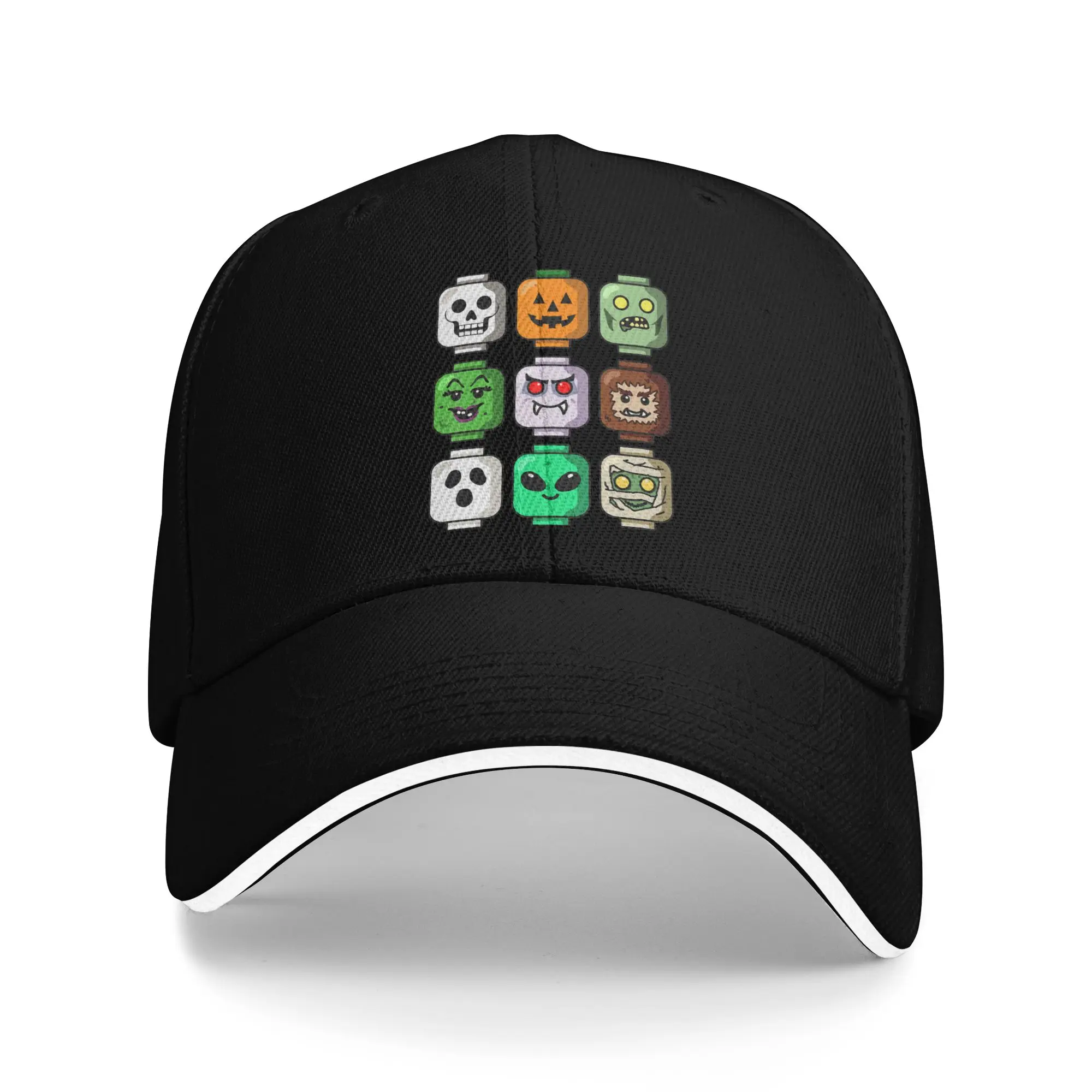 Halloween Building Brick Head Pumpkin Ghost Zombie Baseball Cap  Hiking Fishing Hip Hop Hats Men Women Casual Baseball Caps