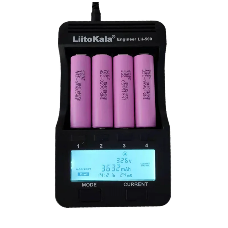 Bateria Recarregável Li-ion Aokaidikui, 18650, 3500mAh, Descarga 20A, INR18650 35E, 3.7V, 100% Original