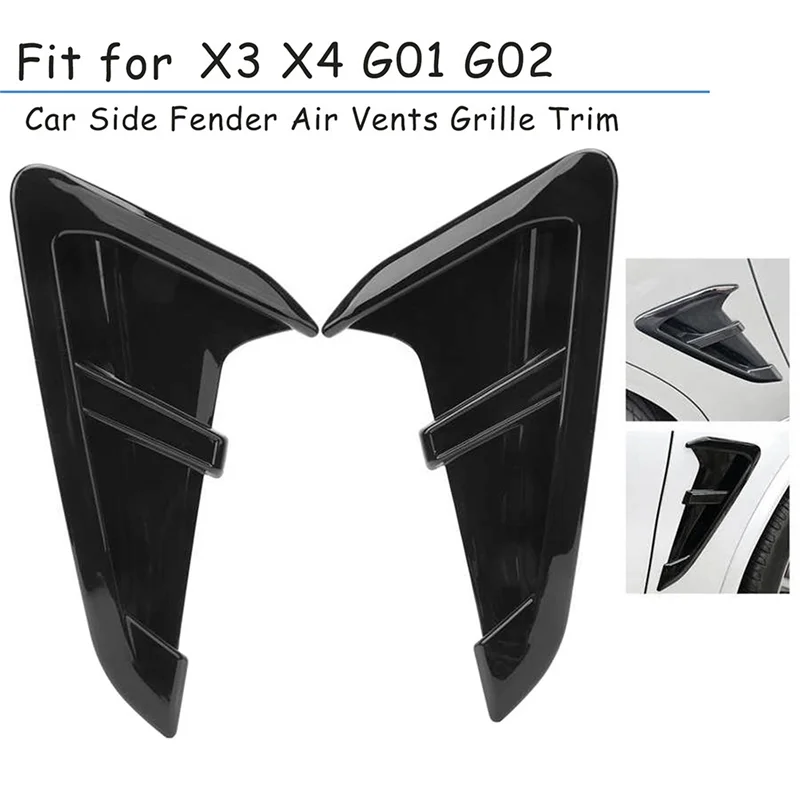 

Practical 2Pcs Car Side Fender Air Vents Grille Trim Fit For BMW X3 X4 G01 G02 X3M X4M 2018 2019 2020 2021