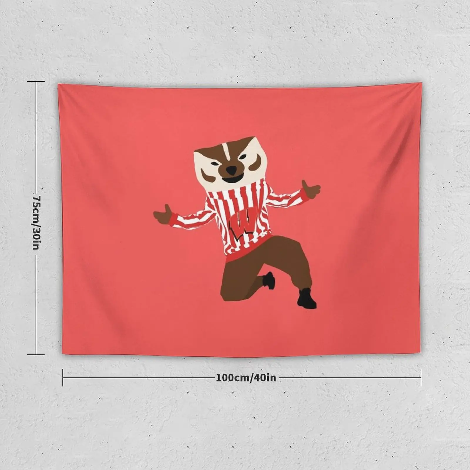 Bucky Badger - University of Wisconsin Tapestry Cute Decor Bedroom Decorations Outdoor Decoration Tapestry