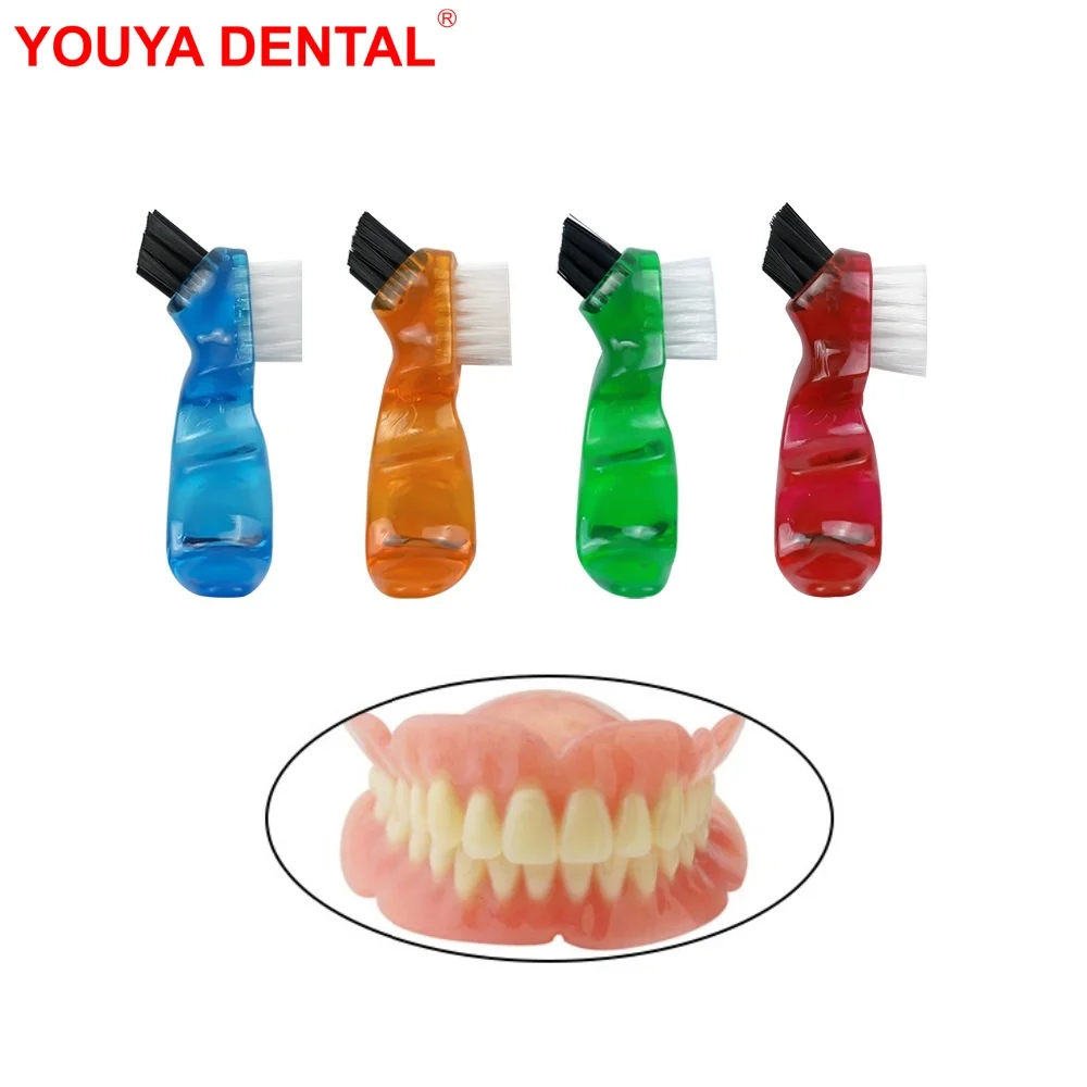 

2pcs T-Shaped Denture Brush Mini False Tooth Brushes Multi-Layered Bristles Toothbrush Fake Teeth Brush Oral Care Cleaning Tools