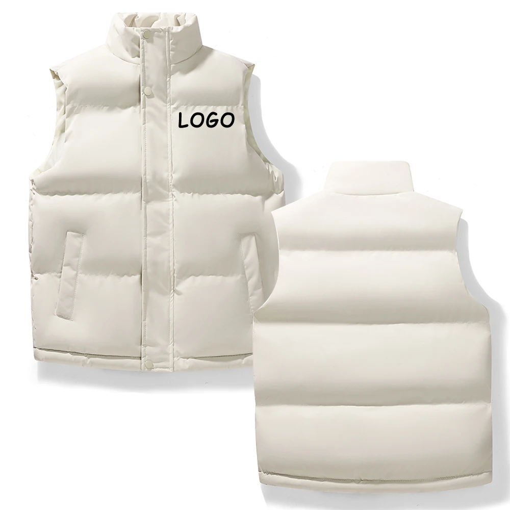 Thickened cotton vest for winter, warm comfortable waistcoat, zip-up jacket, stylish winter accessory for keeping warm, unisex