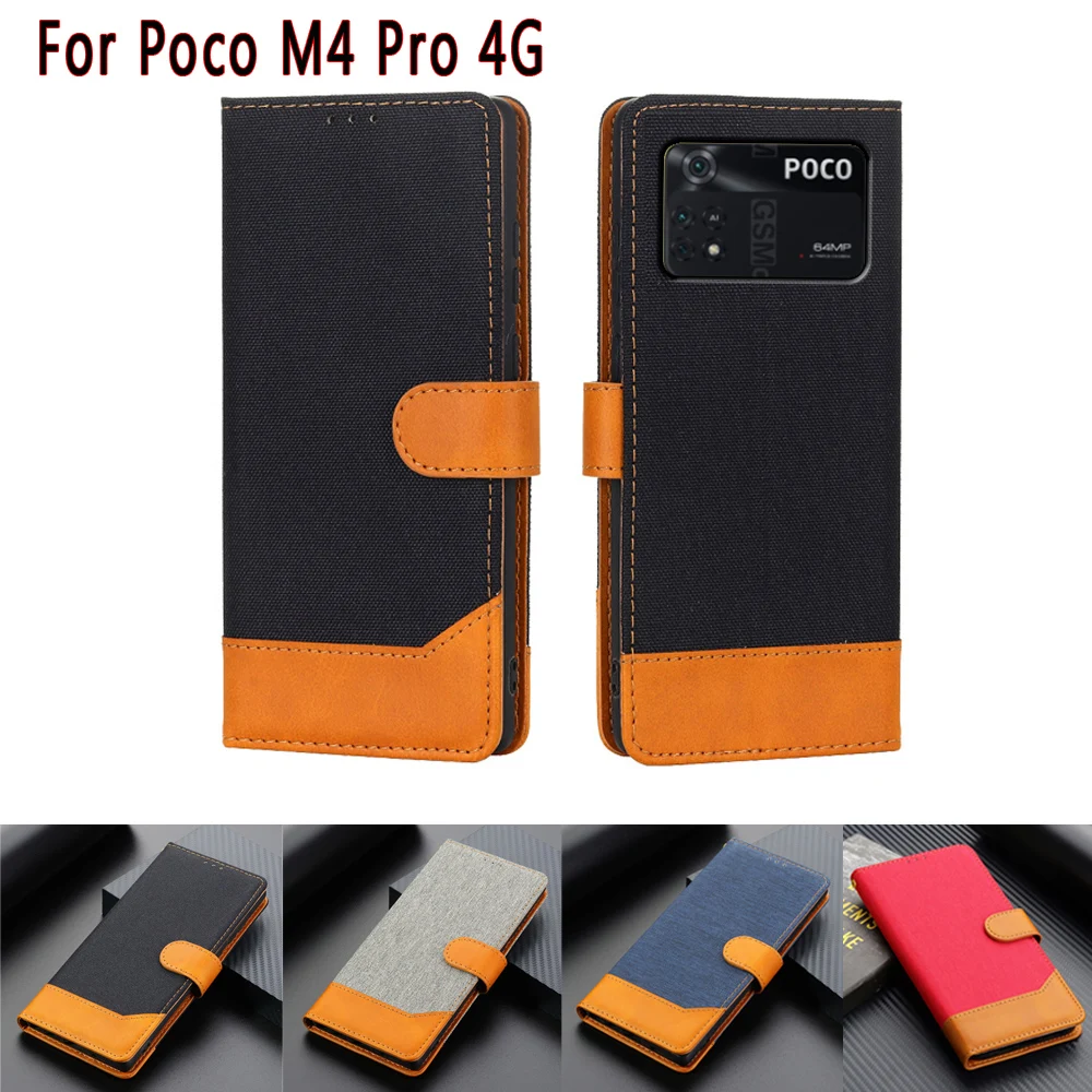 

Чехол-книжка для Xiaomi POCO M4 Pro 4G, Магнитная подставка для карт, кожаный чехол-книжка для телефона POCO M 4 Pro
