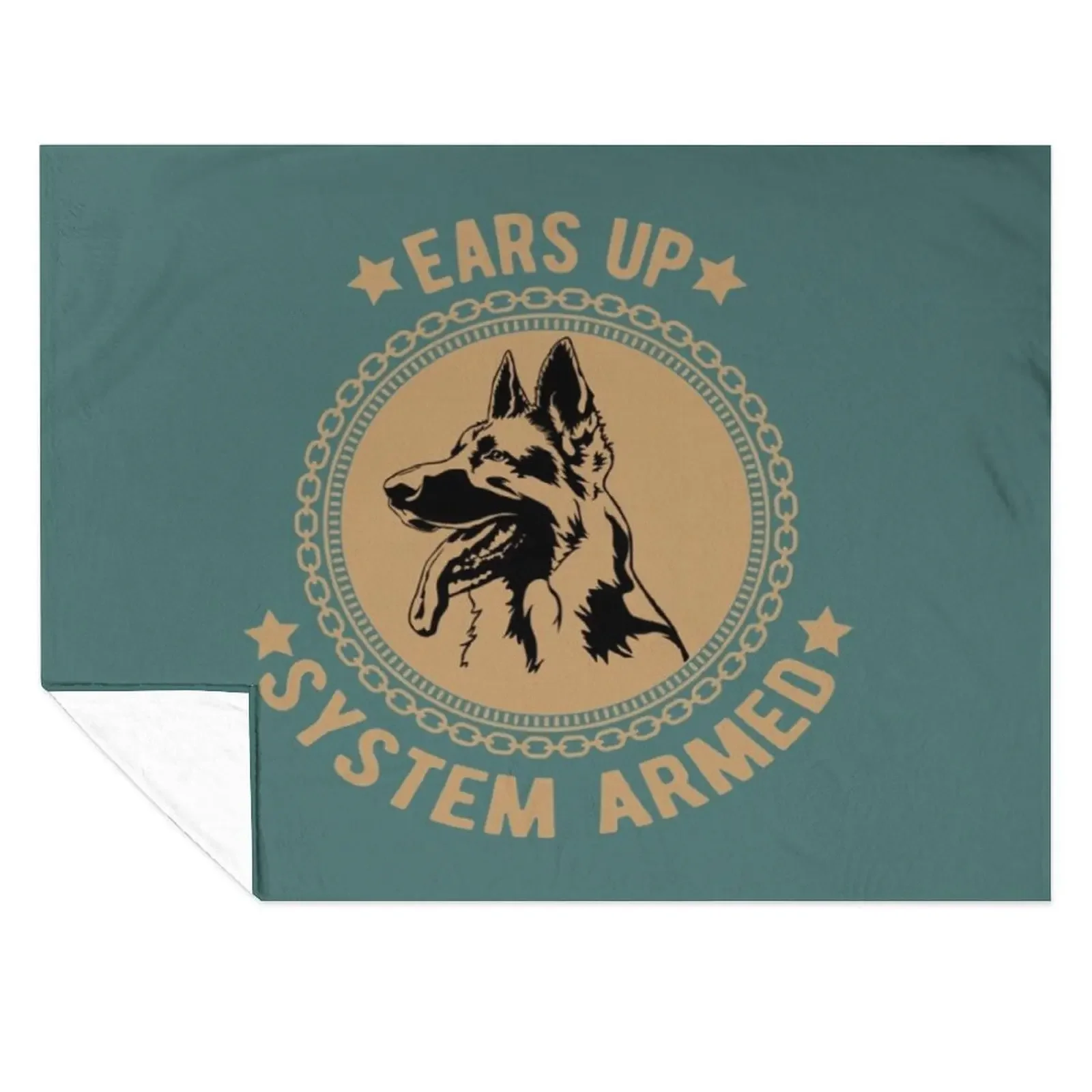 

Ears Up System Armed German Shepherd Throw Blanket Hairys Thin Softest Picnic Blankets