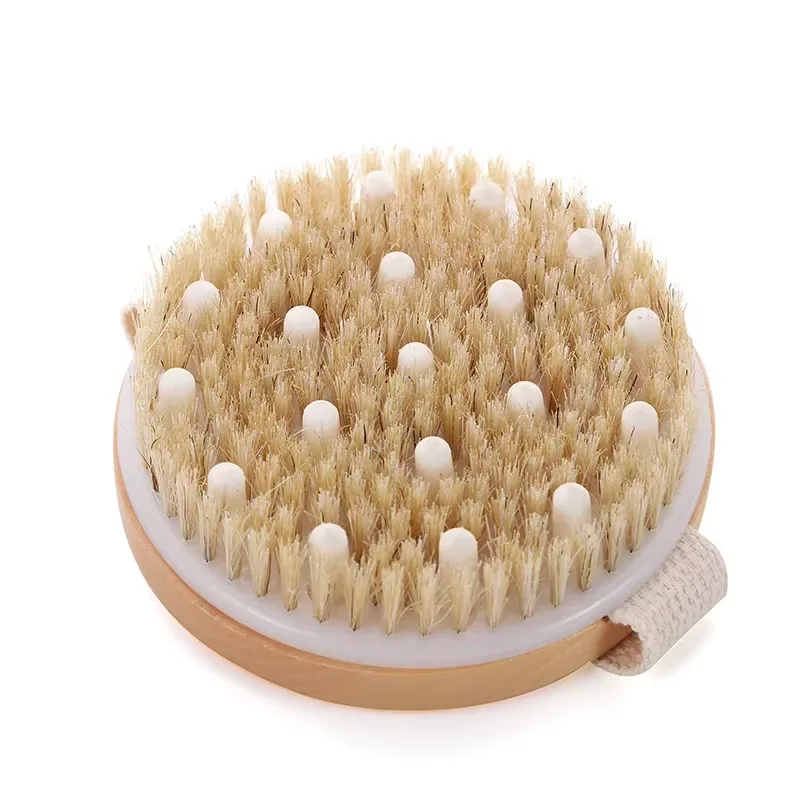 2 In 1 Dry Skin Body Brush Natural Bristle Dead Skin Remover Anti Cellulite Exfoliates Blood Circulation Health Massage Tools