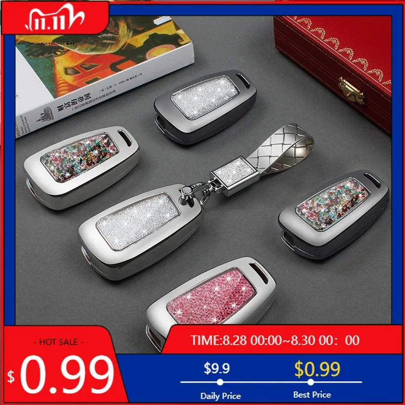 

Interior Stickers Car key Case diamond shell For Audi A1 A3 A4 B9 Q3 Q5 Q7 TT TTS 8S S1 S3 2005 2016 2017 A4L A6L 3 Button Key c