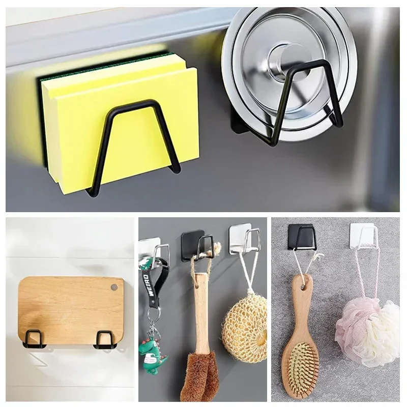 

Kitchen Sink Sponges Holder Self Adhesive Drain Drying Rack Bathroom Basin Rack Kitchen Wall Accessories Mesh strainer Laddle