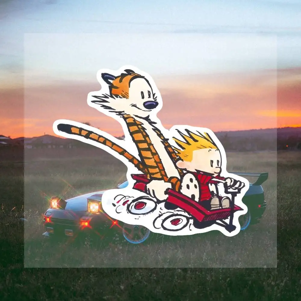 Calvin- An-d Hobbe-s 16cm Creative Sticker Decals For Motorcycle Car Laptop Phone Case Helmet Travel Accessories
