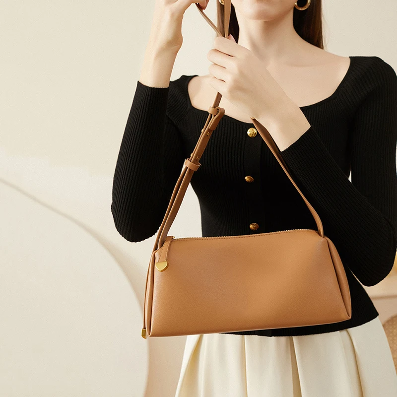 

Women's Soft Cowhide Shoulder Underarm Bag Ladies Cow Split Leather Crossbody Bags Female Casual Designer Luxury Retro Handbag