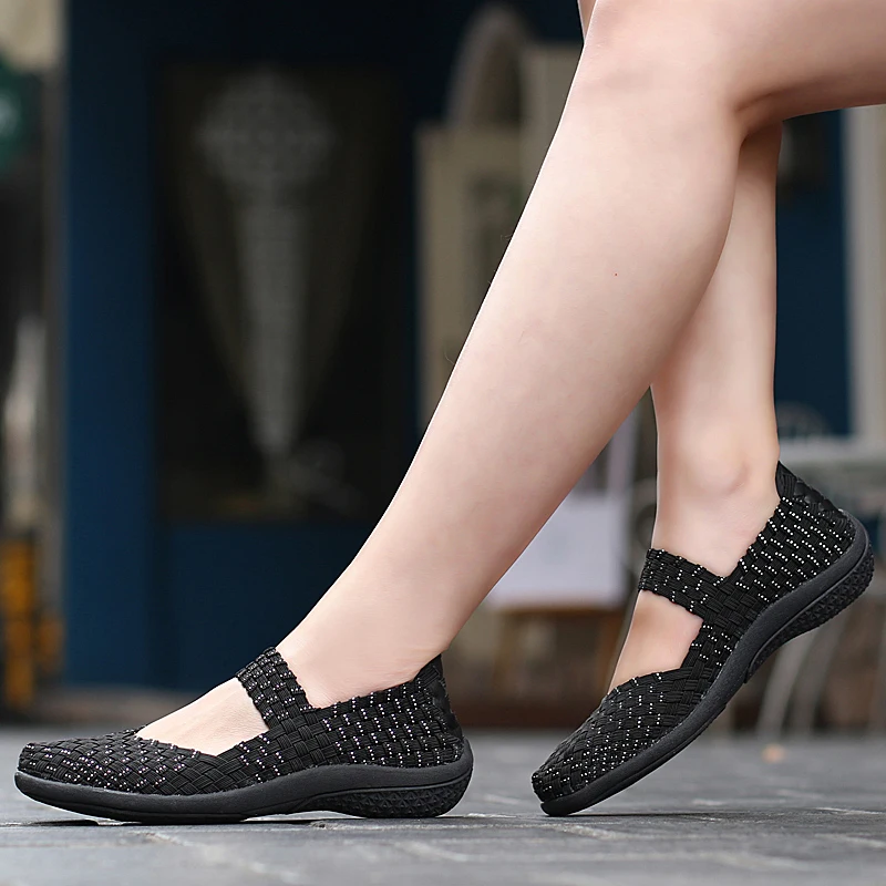 Women Walking Shoes Soft Comfortable Breathable Mother Sneakers Sandals Balck Woman\'s Round Toe Casual Summer Fashion Plus Size