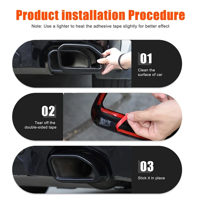Stainless Steel Black for BMW X3 G01 X4 G02 2022-2024 Car Four-out Tail Throat Muffler Exhaust Pipe Trim Cover Accessories