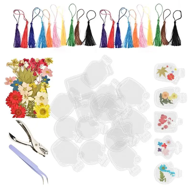 إشارات مرجعية شفافة على شكل زهرة مجففة مصنوعة يدويًا، إشارات مرجعية شفافة على شكل زهرة مجففة، صانع صفحة إبداعي جميل للأصدقاء والأمهات