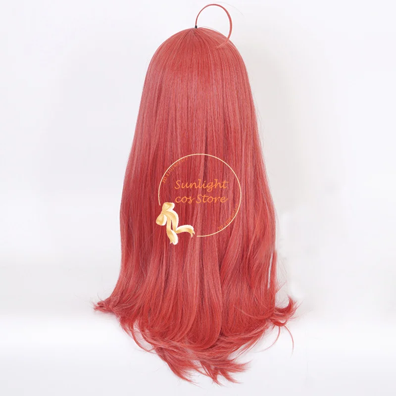 Perruque Cosplay Anime COS pour Femme, Perruques Nakano Itsuki, Cheveux Synthétiques Degré, Long et Cruly, Rouge