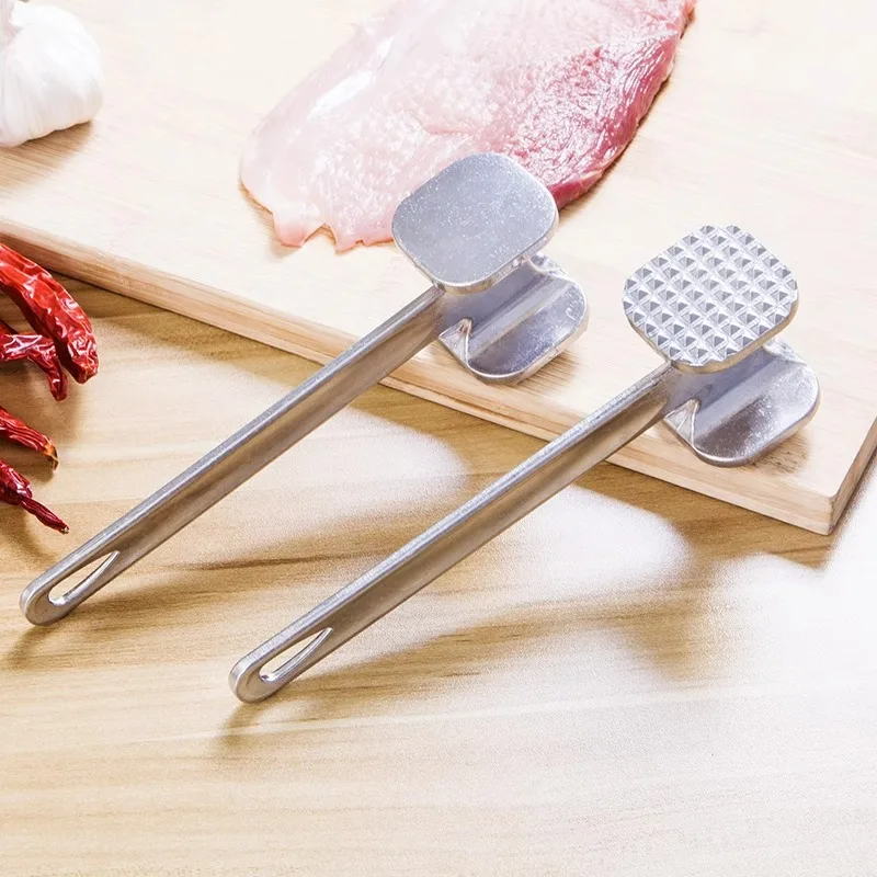 Haushalt Aluminium Legierung Tenderizer Fleisch Hammer Werkzeug Steak Metall Hammer Doppelseitige Fleischwolf Küche Kochen Hämmer