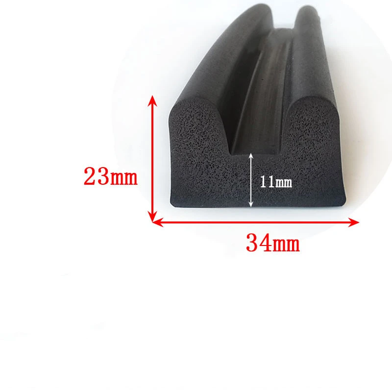 

EPDM Rubber Foam Sealing Sponge U Strip Glass Metal Car Wood Panel Edge Encloser Shield 23x34mm Black