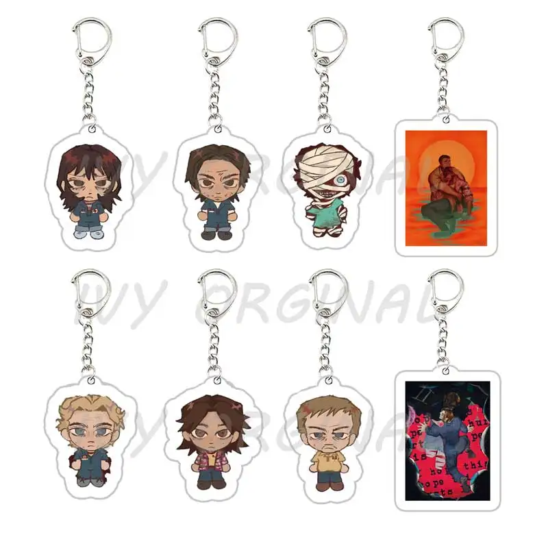 Hot Horror Game Chibis Keychains for Accessories Bag Arcylic Cute Jimmy Curly Anya Sallyface Keyrings Jewelry Friends Gamer Gift