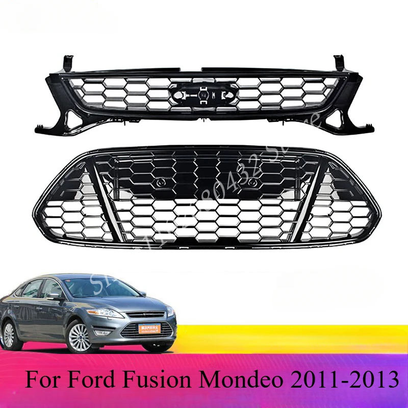 Front Bumper Center Upper Main Grill Grille For Ford Fusion Mondeo 2011-2013 Grill Hood Cover Exterior Accessories