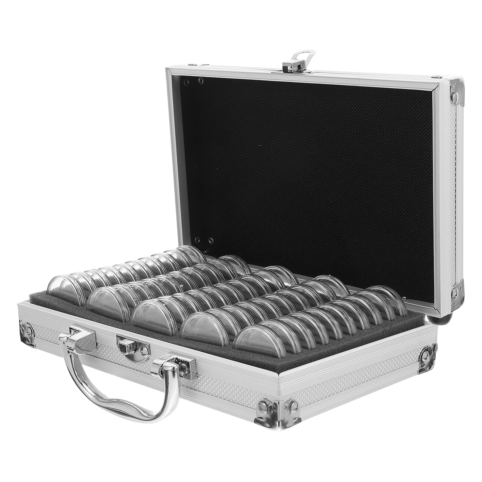 Coin Collection Box Storage Badge Display Frame Holder Metal Cover Case MDF Organizers and