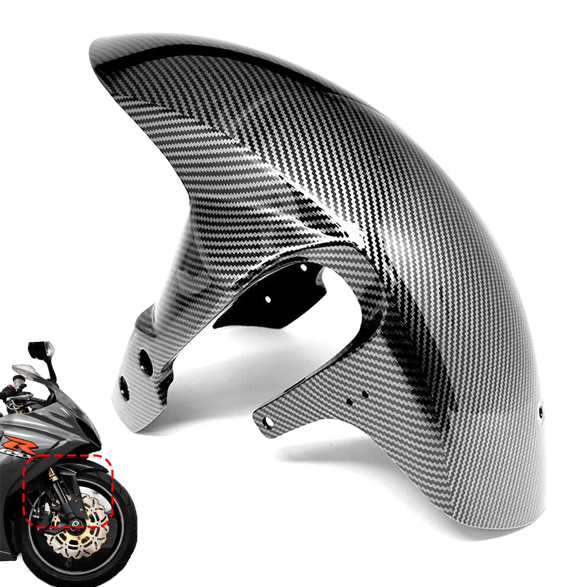 Carbon Fiber Pattern Front Mudguard Fender Fairing Cowl Accessories for suzuki gsxr 600 750 2016-2010 gsx-r 1000 2005-2008