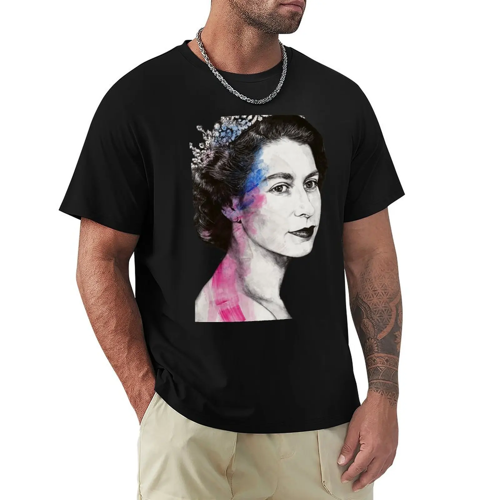 

Young Queen Elizabeth II street art portrait T-Shirt anime sports fans funny meme t-shirts tshirts personalised mens t shirts