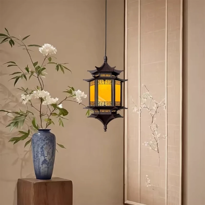 

Living room entrance foyer ambient light, tea room zen long-line chandelier, bedroom bedside pavilion light