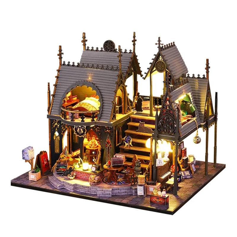 

A64Z 3D Wooden Puzzle Bookend For Bookshelf Decor, With Light DIY Model Kits For Adults