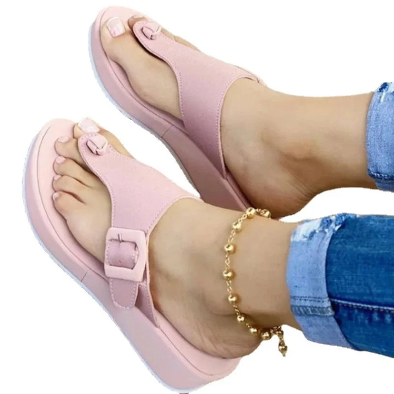 Summer Designer 2024 New Women\'s Slippers Sandals Low Heel Solid Color Indoor Outdoor Bathroom Women\'s Shoes Flip Flops