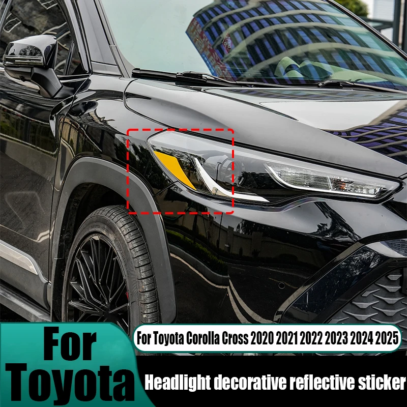 

Для Toyota Corolla Cross 2020 2021 2022 2023 2024 2025 светоотражающая наклейка на фару автомобильные аксессуары для наружного украшения