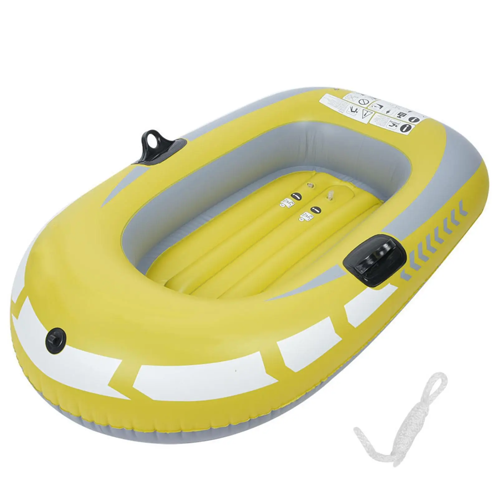 PVC Inflatable One-Person Boat - Air Rowing Canoe for Water Sports, Fishing, Drifting & Pool Fun