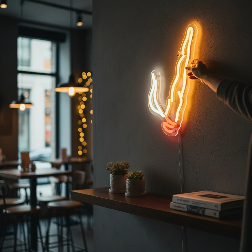 Cigarette Shape LED Neon Light with Backboard - 5V USB Powered Inline Switch, Wall Mounted Multipurpose Decor for Home Bar Room