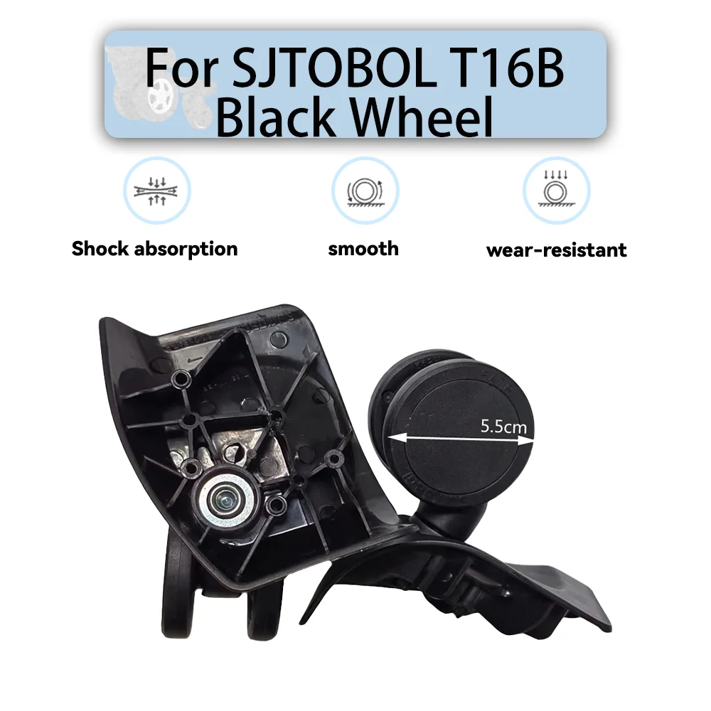 

For SJTOBOL T16B-Black Universal Wheel Replacement Suitcase Rotating Smooth Silent Shock Absorbing Travel Accessories Wheels