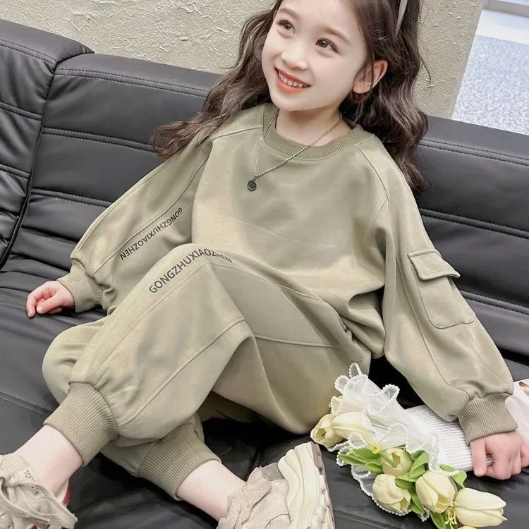 Children's suit long-sleeved top+long pants outer wear casual simple sports style youth 5 6 7 8 9 10 11 12 13 14 15 16 Years Old